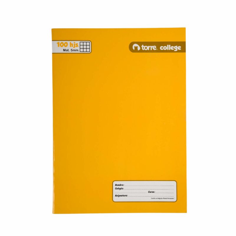 TORRE - Cuaderno College Torre Cuadriculado 5mm 100 Hojas