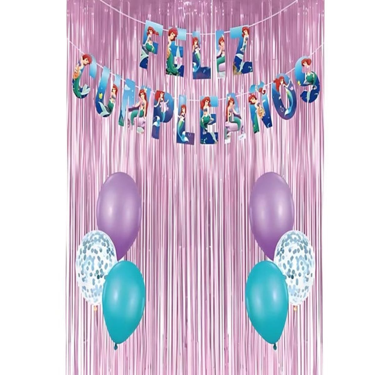 GENERICO - SET DE DECORACION CUMPLEAÑOS LA SIRENITA