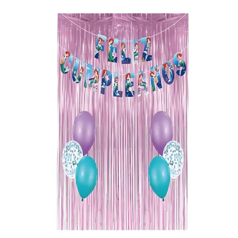 GENERICO - SET DE DECORACION CUMPLEAÑOS LA SIRENITA