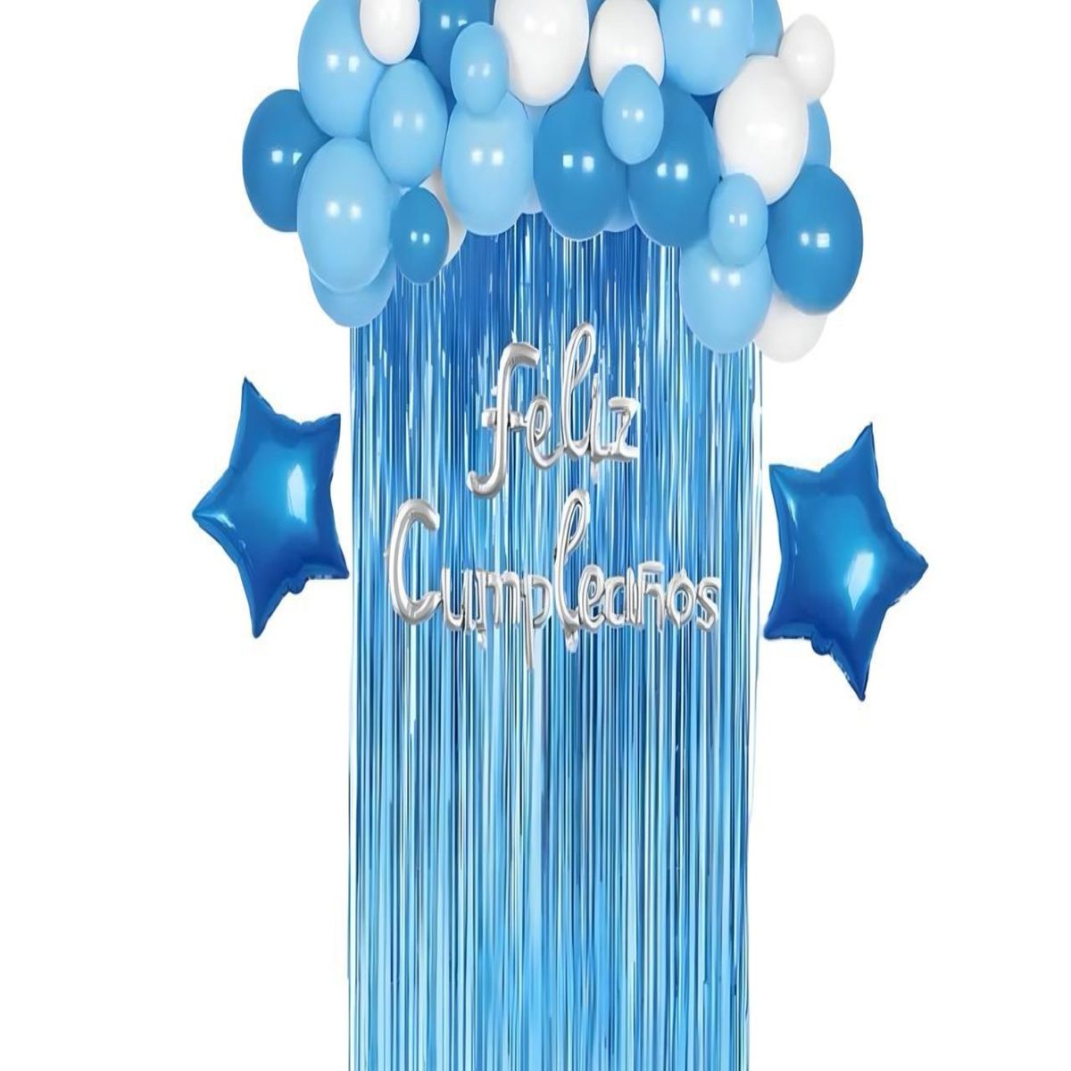 GENERICO - SET DE DECORACION PARA CUMPLEAÑOS AZUL 35 PIEZAS