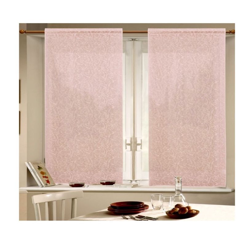 GENERICO - Cortina de Cocina de Hilo Diseño 150 x 70 cm - Rosado