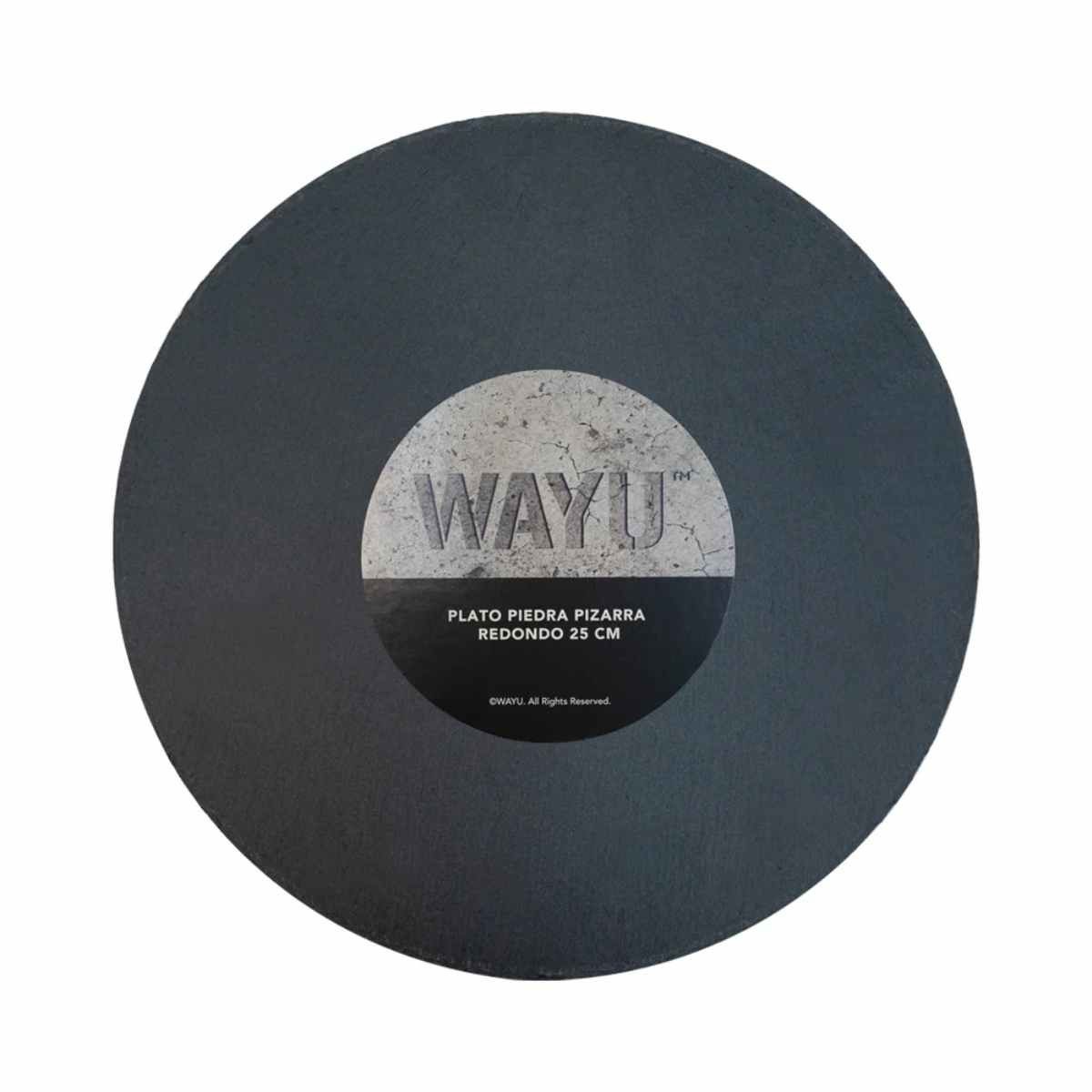 WAYU - PLATO REDONDO PIEDRA PIZARRA 25CM WAYU