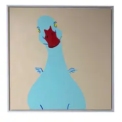 GENERICO - Cuadro Decorativo Pato o Ganso Celeste Moderno Pop Art 80x80 cm