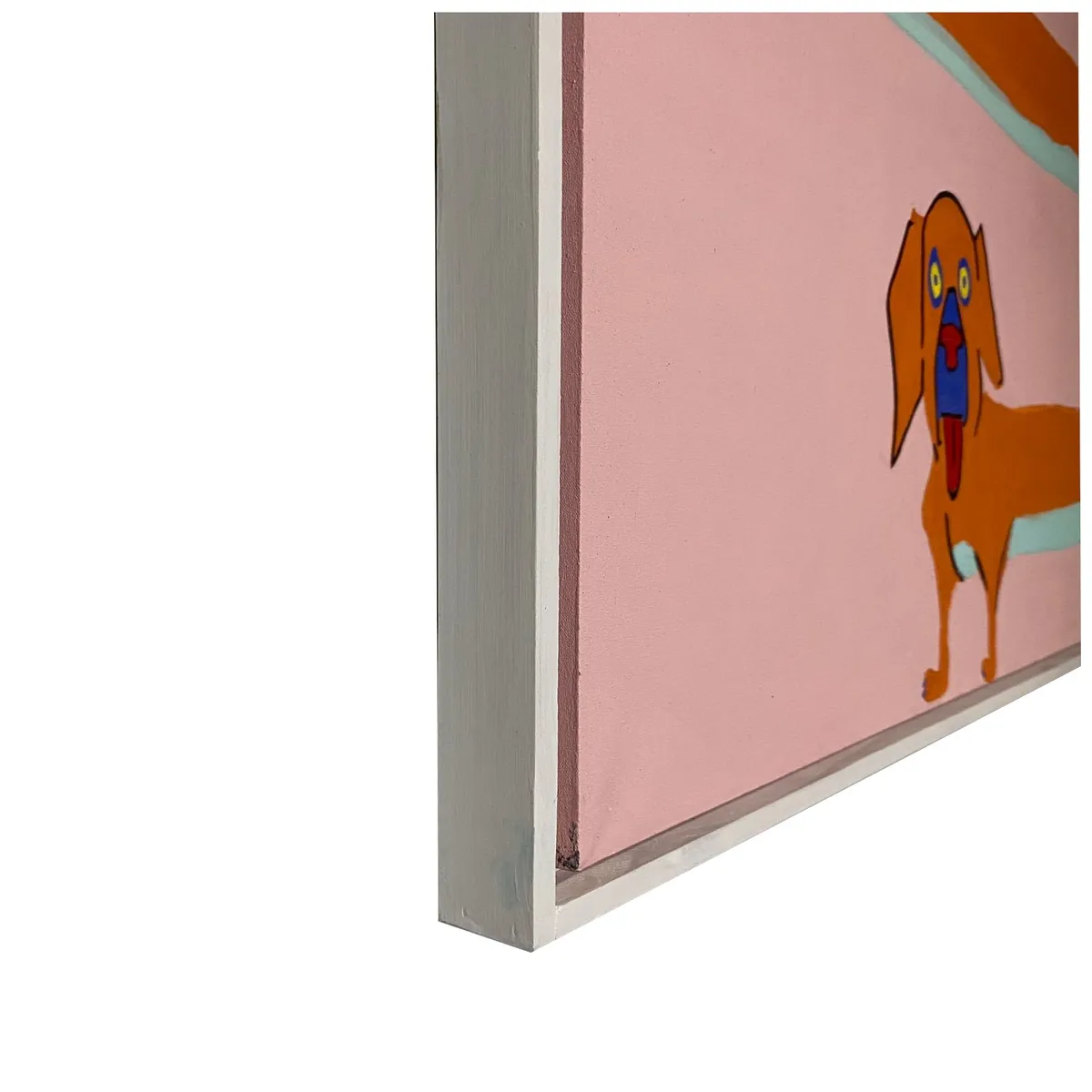 GENERICO - Cuadro Decorativo Infantil Perro Salchicha Naranjo Moderno 80x80