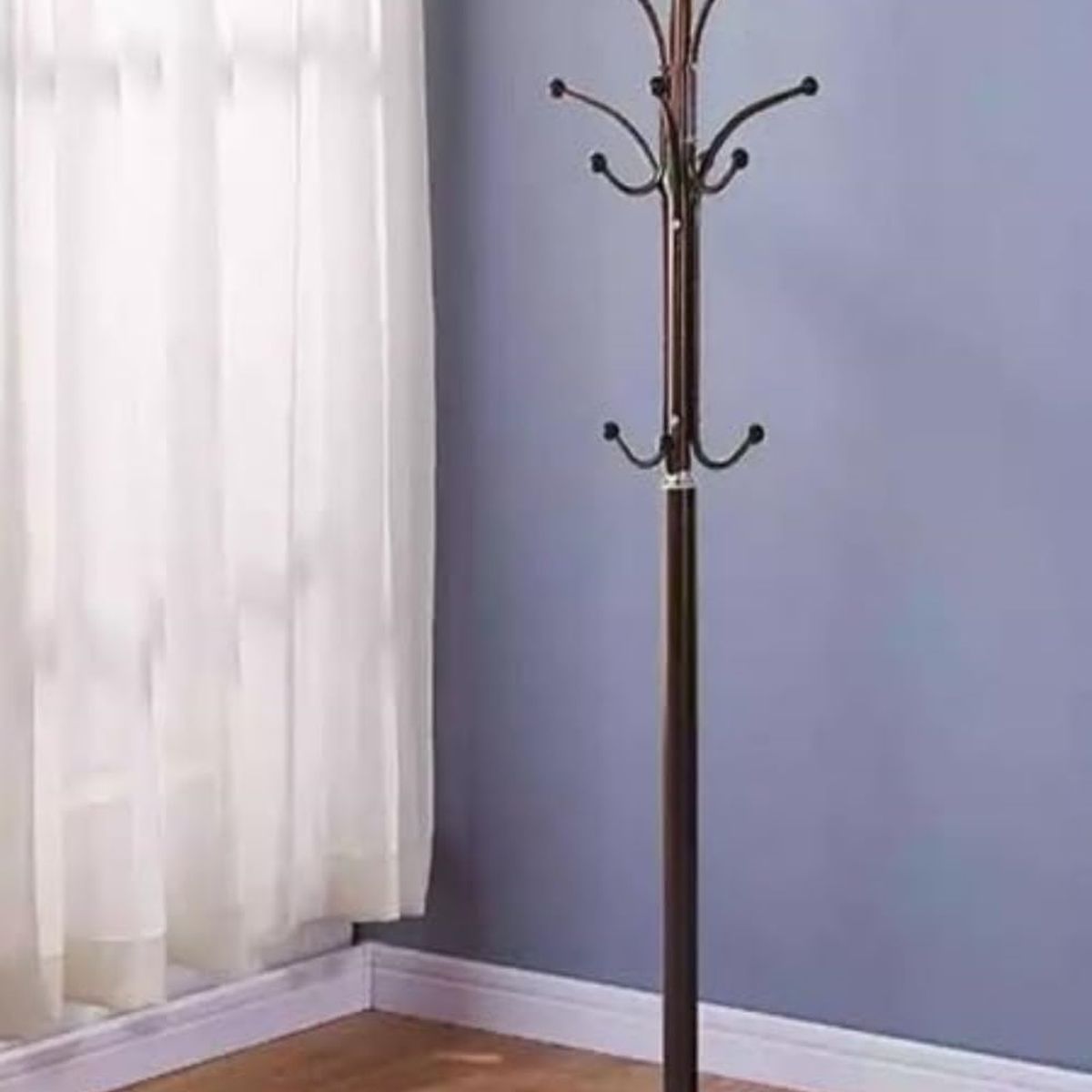 GENERICO - Perchero De Hierro Negro 12 Ganchos Base Redonda