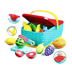 OEM - Juguete Didáctico Canasta de Picnic Frutas Cortar