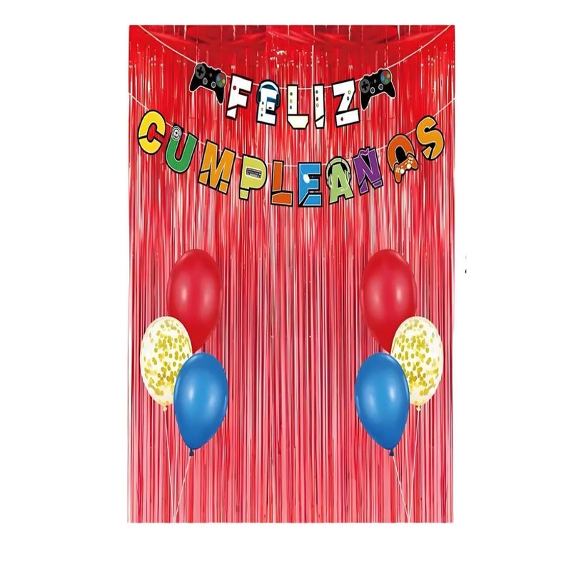 GENERICO - SET DE DECORACION CUMPLEAÑOS VIDEO JUEGO