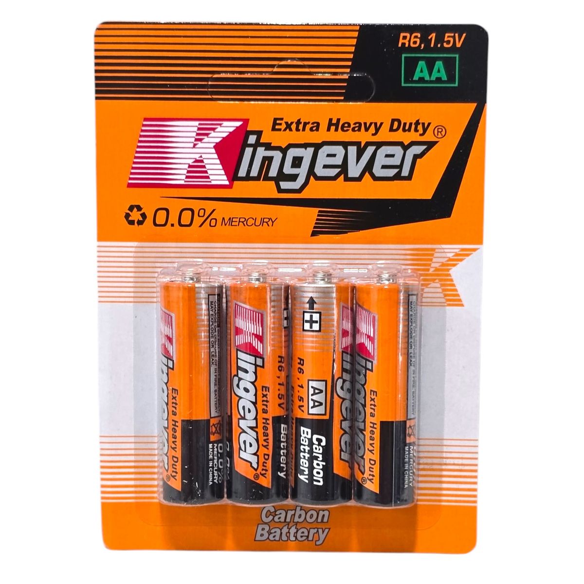 OEM - Pack 4 Pilas Kingever AA Carbon Battery R6