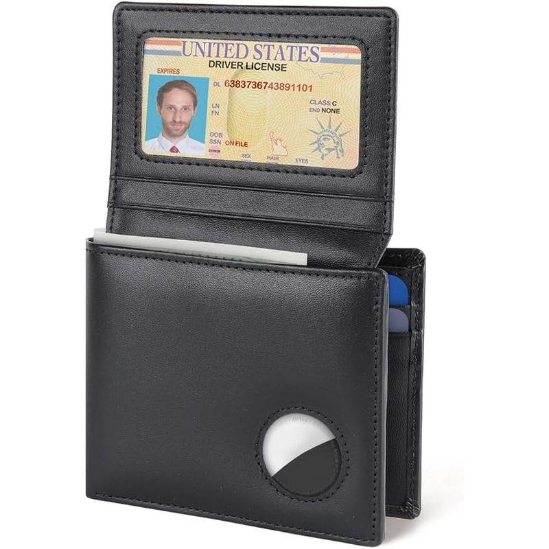 LUKOVEE - Billetera De Cuero Para Hombre Rfid Con Soporte Airtag