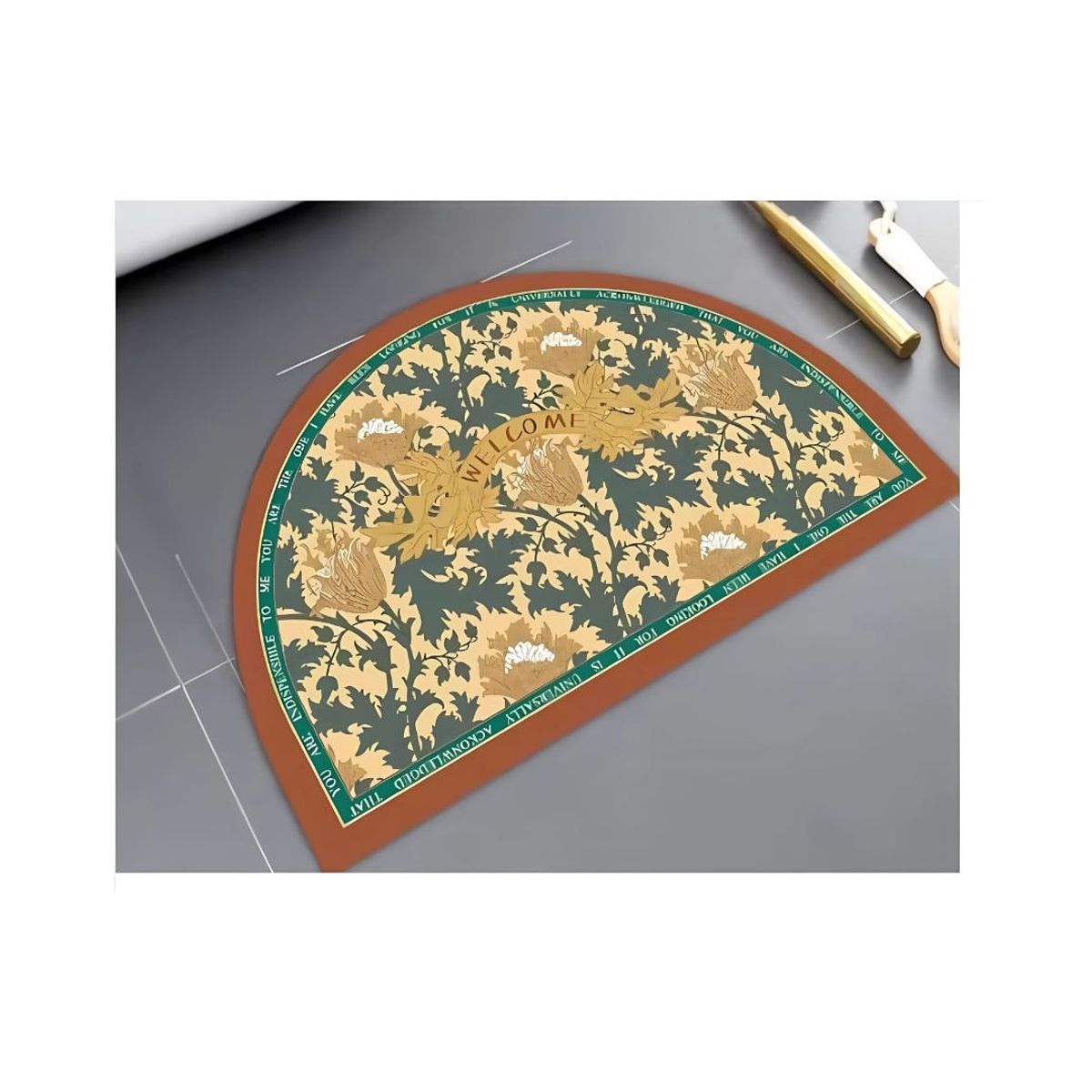 GENERICO - Alfombra Absorbente Baño Cocina 38 x 58 cm - Hojas Flabeladas