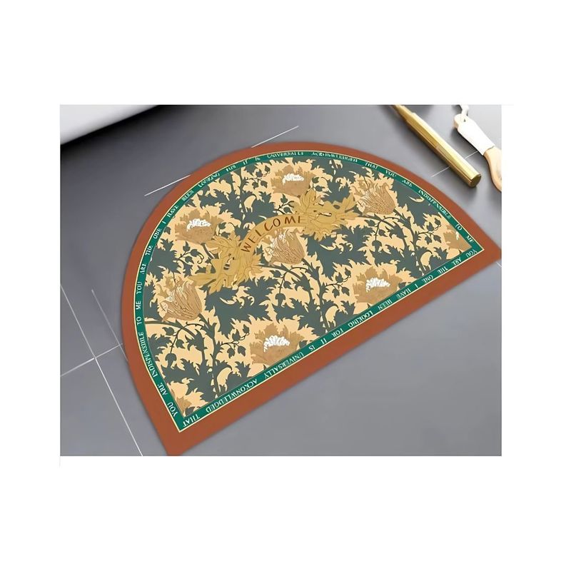 GENERICO - Alfombra Absorbente Baño Cocina 38 x 58 cm - Hojas Flabeladas
