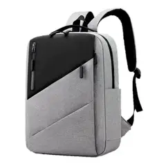 GENERICO - Mochila Notebook Impermeable Carga USB Hombre Mujer Negra Color Gris
