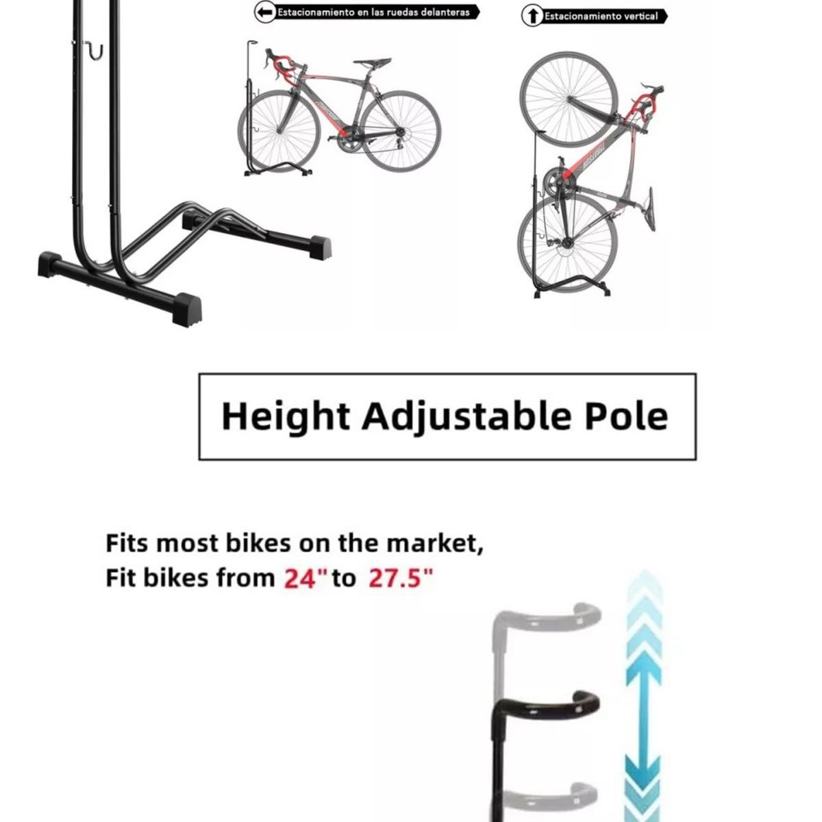 KUANGYE - 3 En 1 Soporte Estacionamiento De Vertical Bicicletero