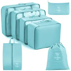 BITART - Set 7 Organizadores De Equipaje De Viaje Bolsa Ropa Interior-azul
