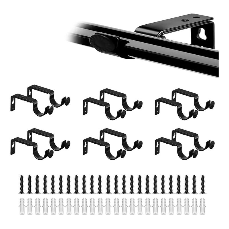 TNAKIEX - 12 Soportes De Barra De Cortina Para Fijación Industrial