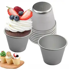 KUANGYE - Pack 10 Moldes Muffins O Galletas Queque Individual Aluminio