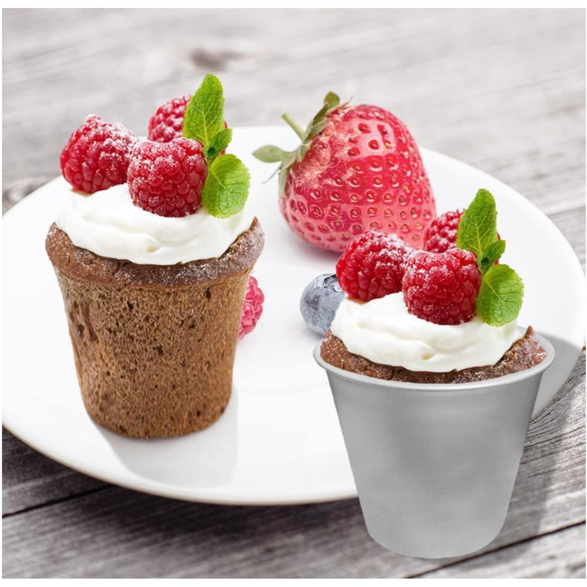 KUANGYE - Pack 10 Moldes Muffins O Galletas Queque  Individual Aluminio