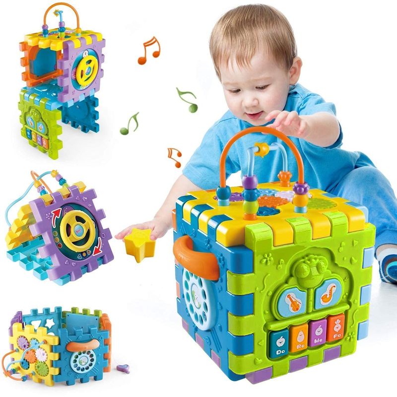 BITART - Juguete Didáctico 6en1 Música Cubo De Actividades Para Bebés