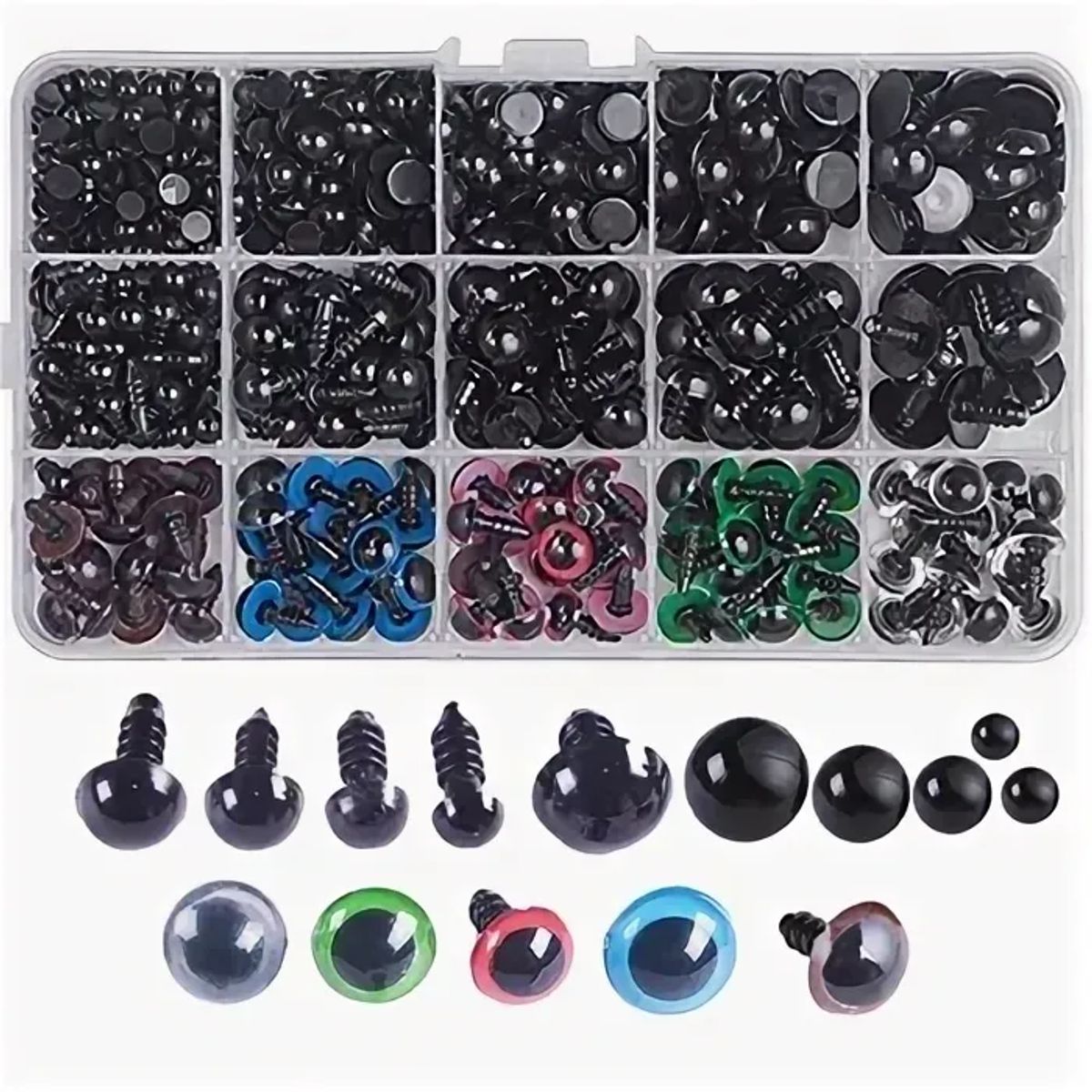 KUANGYE - Caja 786 Unidades Ojo Plástico Seguridad Amigurumi