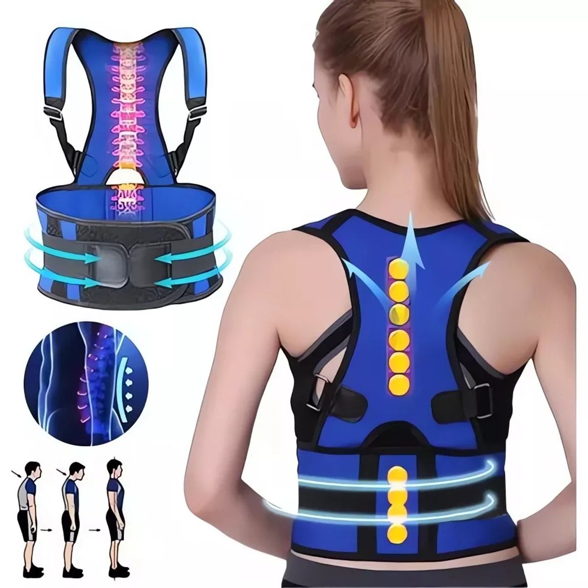 KUANGYE - Corrector De Postura Con Imanes Soporte Lumbar Es Unisex