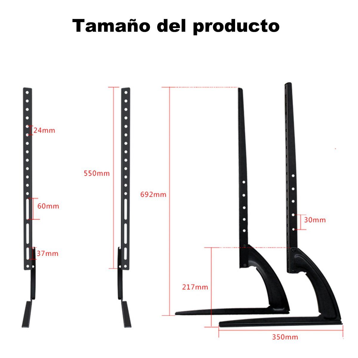 BITART - Soporte Base Tv Sobre Mesa Universal de 39 a 75 Pulgadas