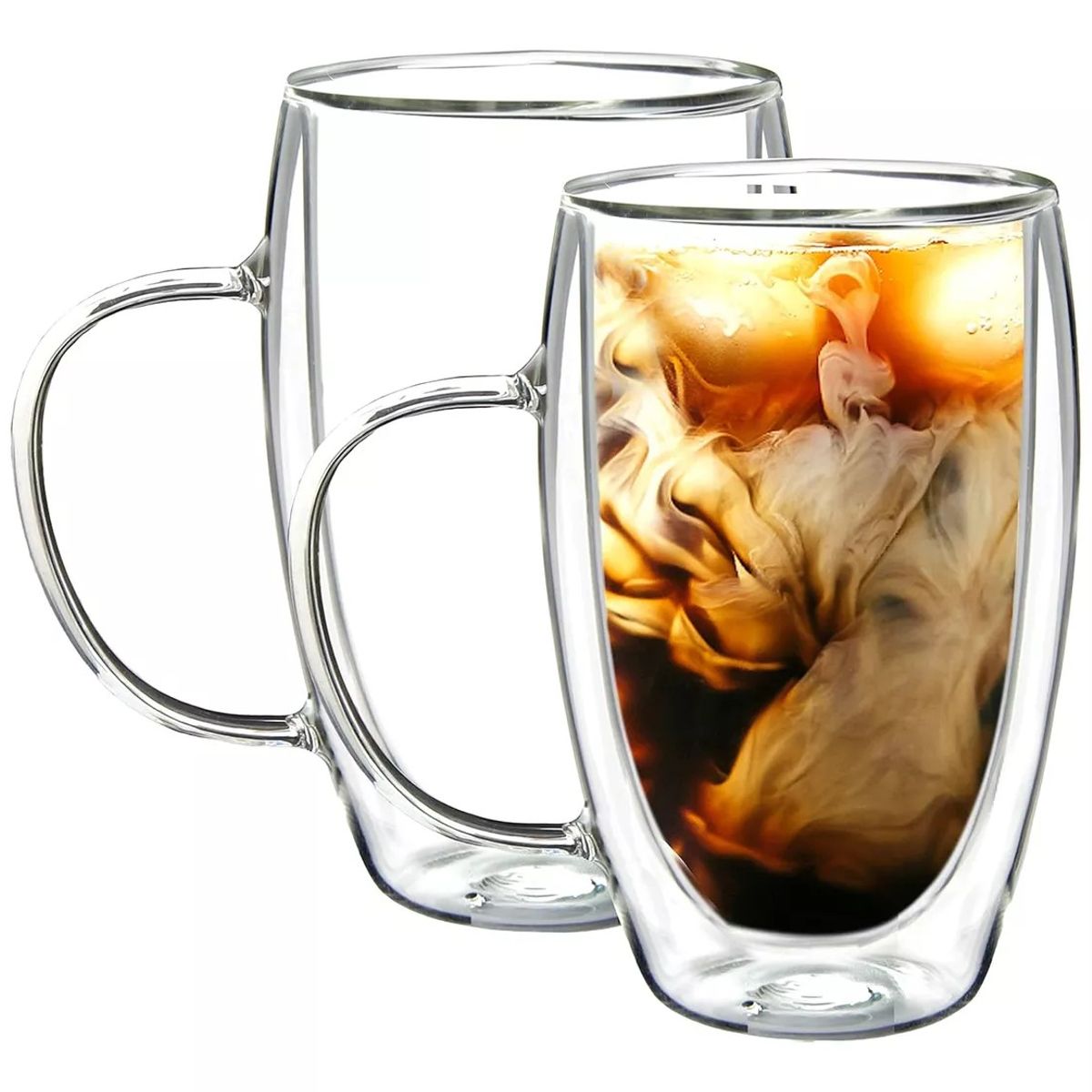 KUANGYE - Taza Tazon Café Capuchino Doble Pared 450ml 2Pcs