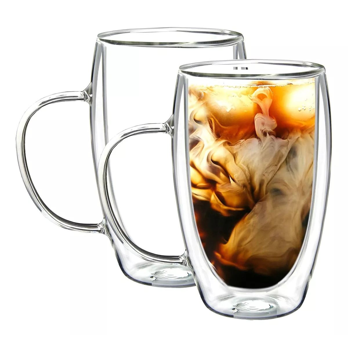 KUANGYE - Taza Tazon Café Capuchino Doble Pared 450ml 2Pcs