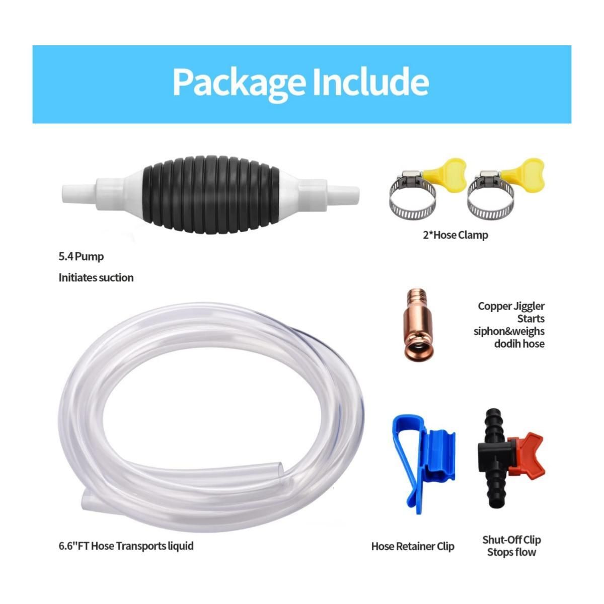 GENERICO - Sifón de Gasolina Manual Manguera Portátil con Bomba 2m auto