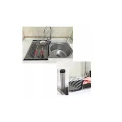 GENERICO - Rejilla Para Secar Platos Acero Inoxidable Enrollable Gris