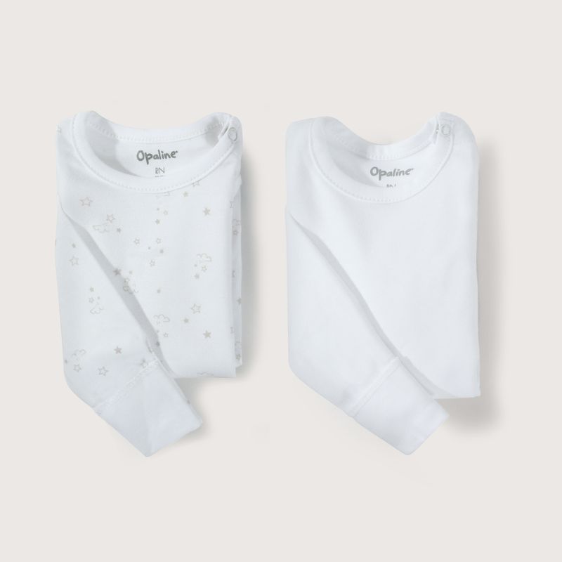 OPALINE - Bodys Unisex bebé Blanco 39780 Opaline