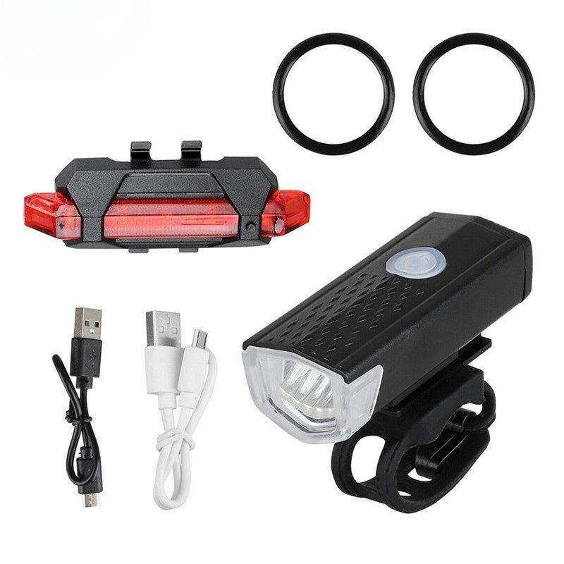 GENERICO - Pack Luz Bicicleta Delantera Y Trasera Recargable Luz Led