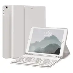 GENERICO - Funda Teclado Español Para iPad 9.7 (5 y 6) Con Ranura Lápiz - Gris