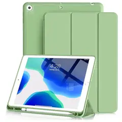 GENERICO - Funda Para iPad 7 y 8 Generación 10.2″ Con Ranura Lápiz - Verde