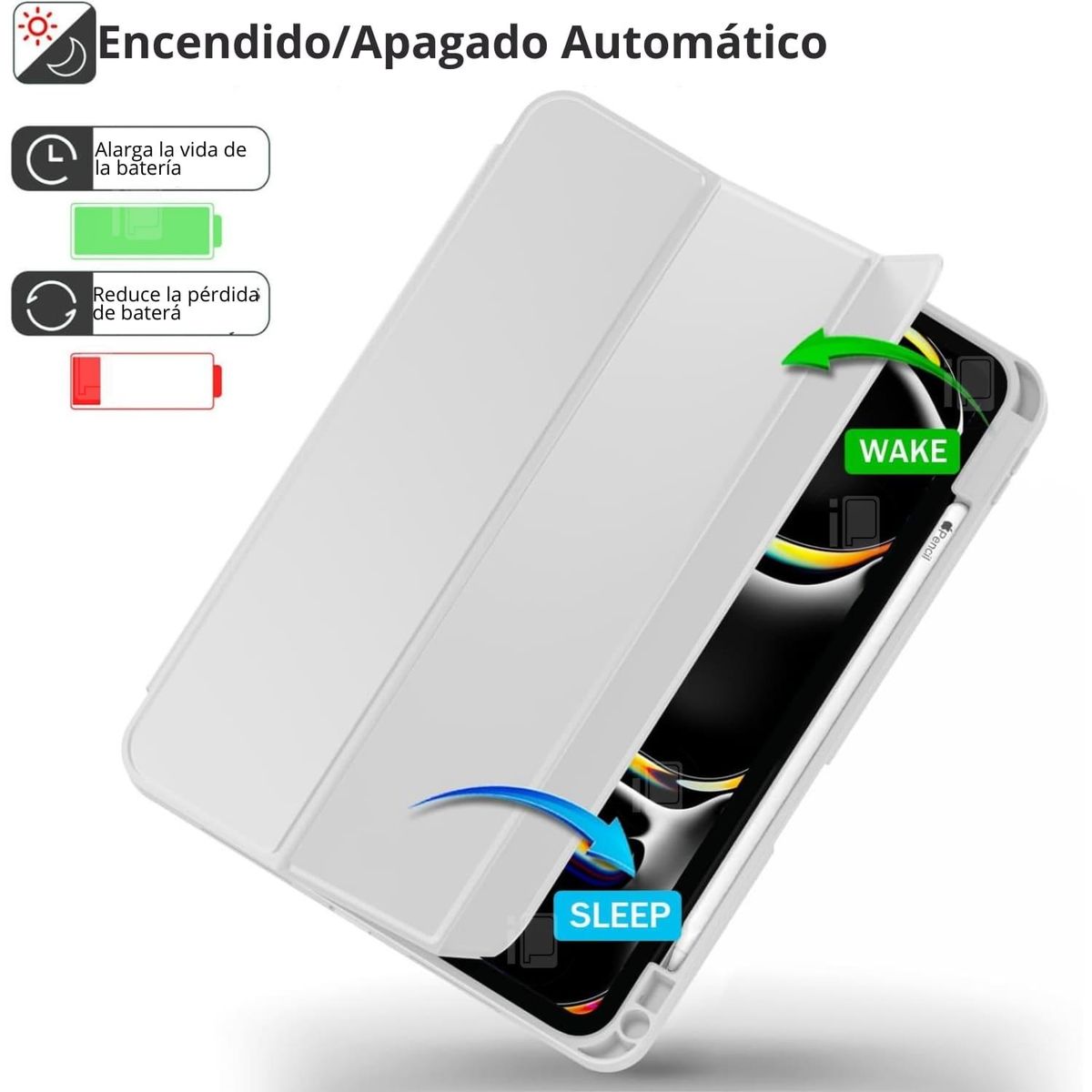 GENERICO - Funda Para iPad Pro 11 2024 M4 Ranura Pen Carga Magnética - Gris
