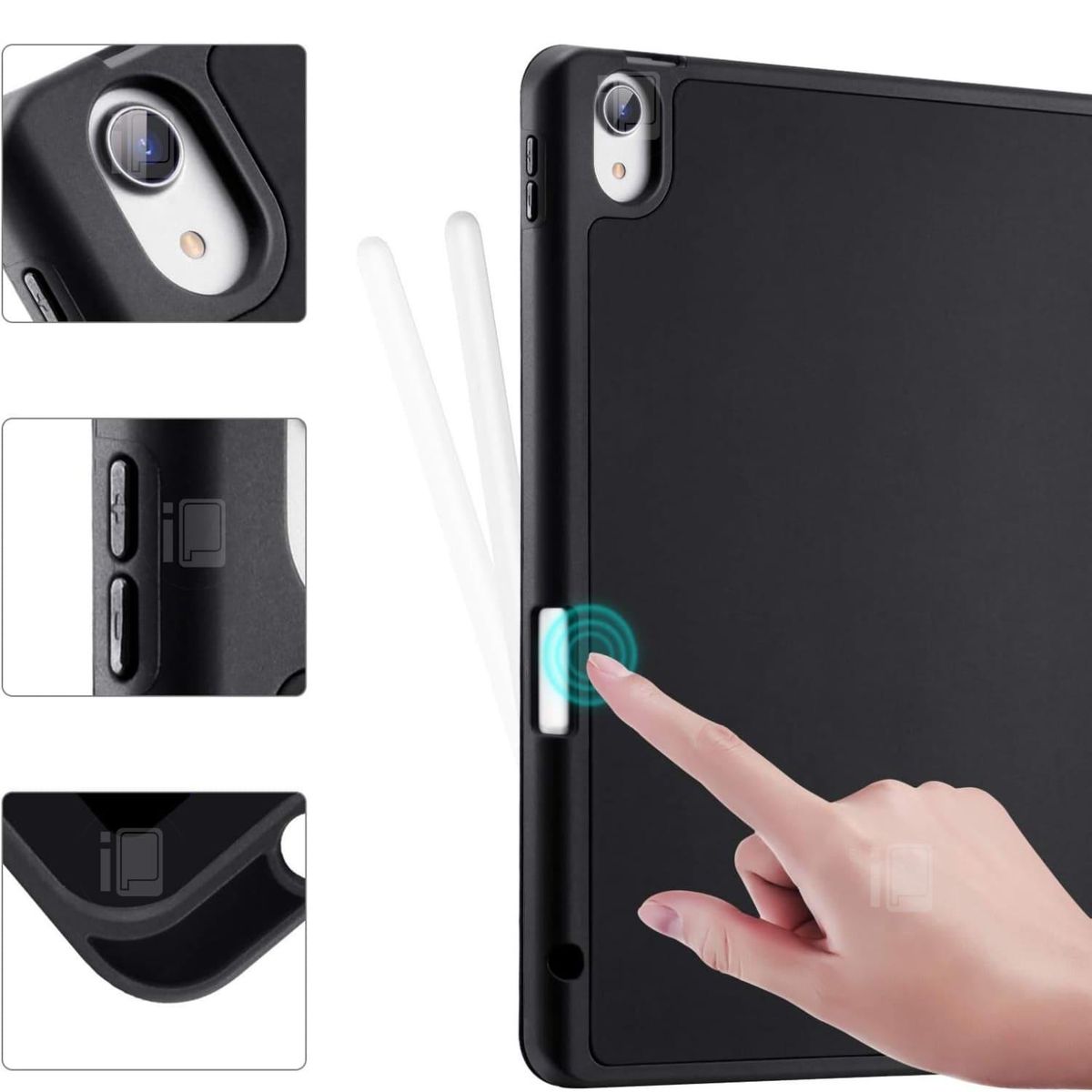 GENERICO - Funda Para iPad Air 11 M2 Ranura Lápiz Carga Magnética - Negro