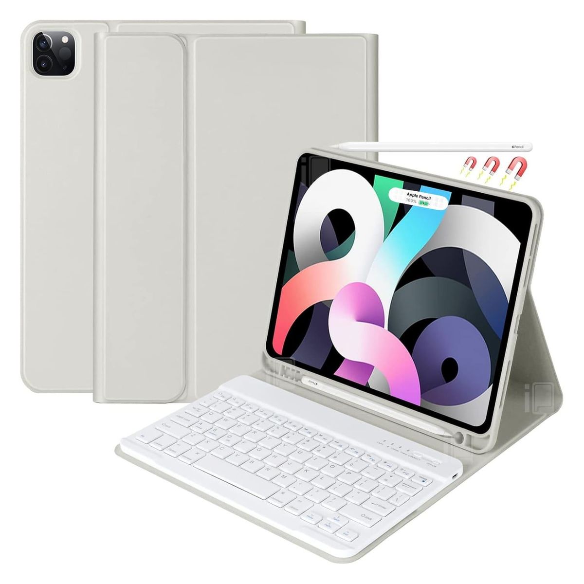GENERICO - Funda Teclado Para iPad Pro 11 1 y 2 Gen Con Ranura Lápiz - Gris