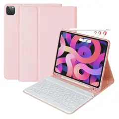 GENERICO - Funda Teclado Para iPad Pro 11 1 y 2 Gen Con Ranura Lápiz - Rosa