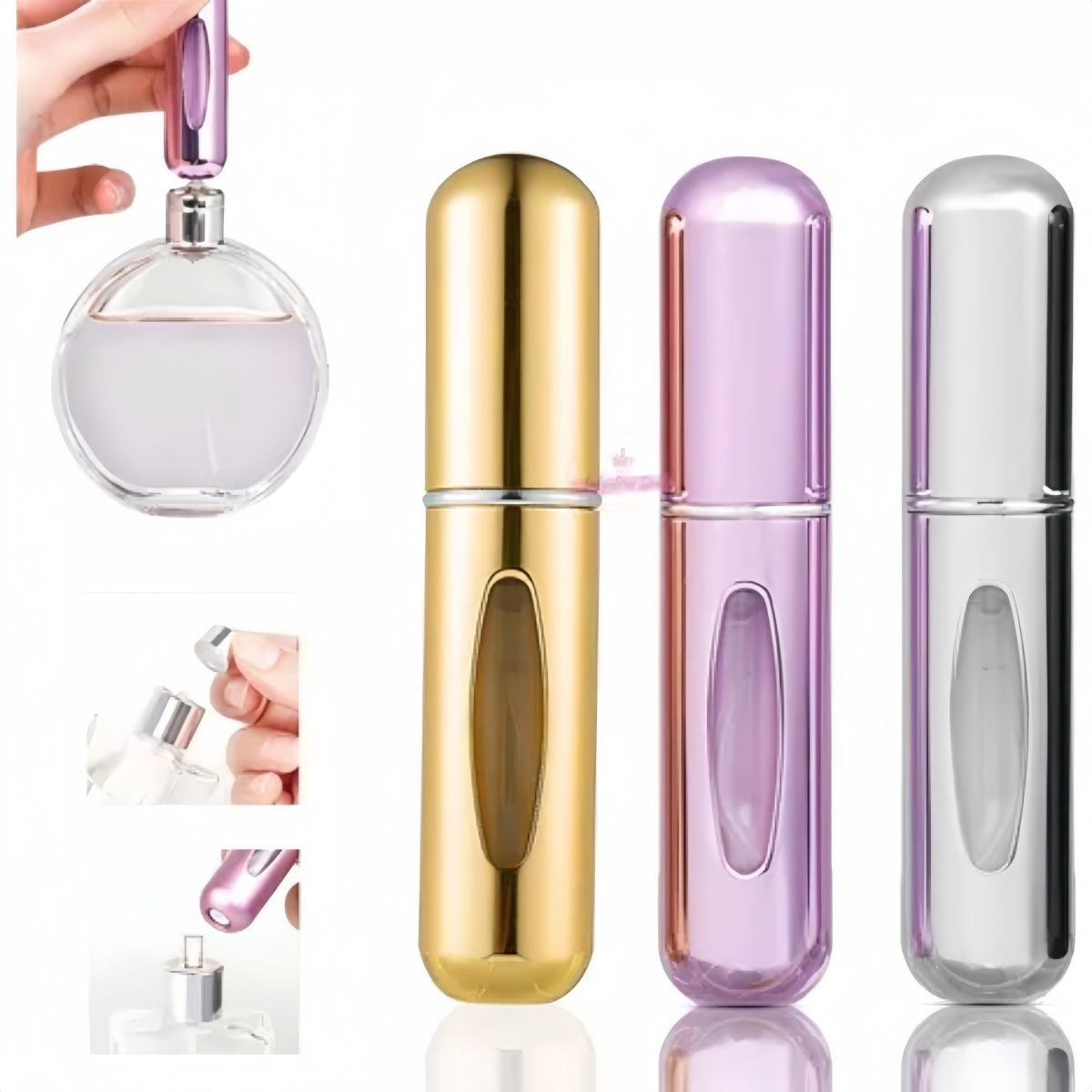 GENERICO - Pack 4 Atomizador De Perfume botellas De Perfume 5ml Viaje