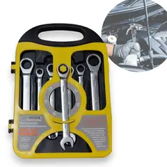 GENERICO - Juego Llaves Punta Corona 7 Pcs Con Chicharra Llave Ratchet