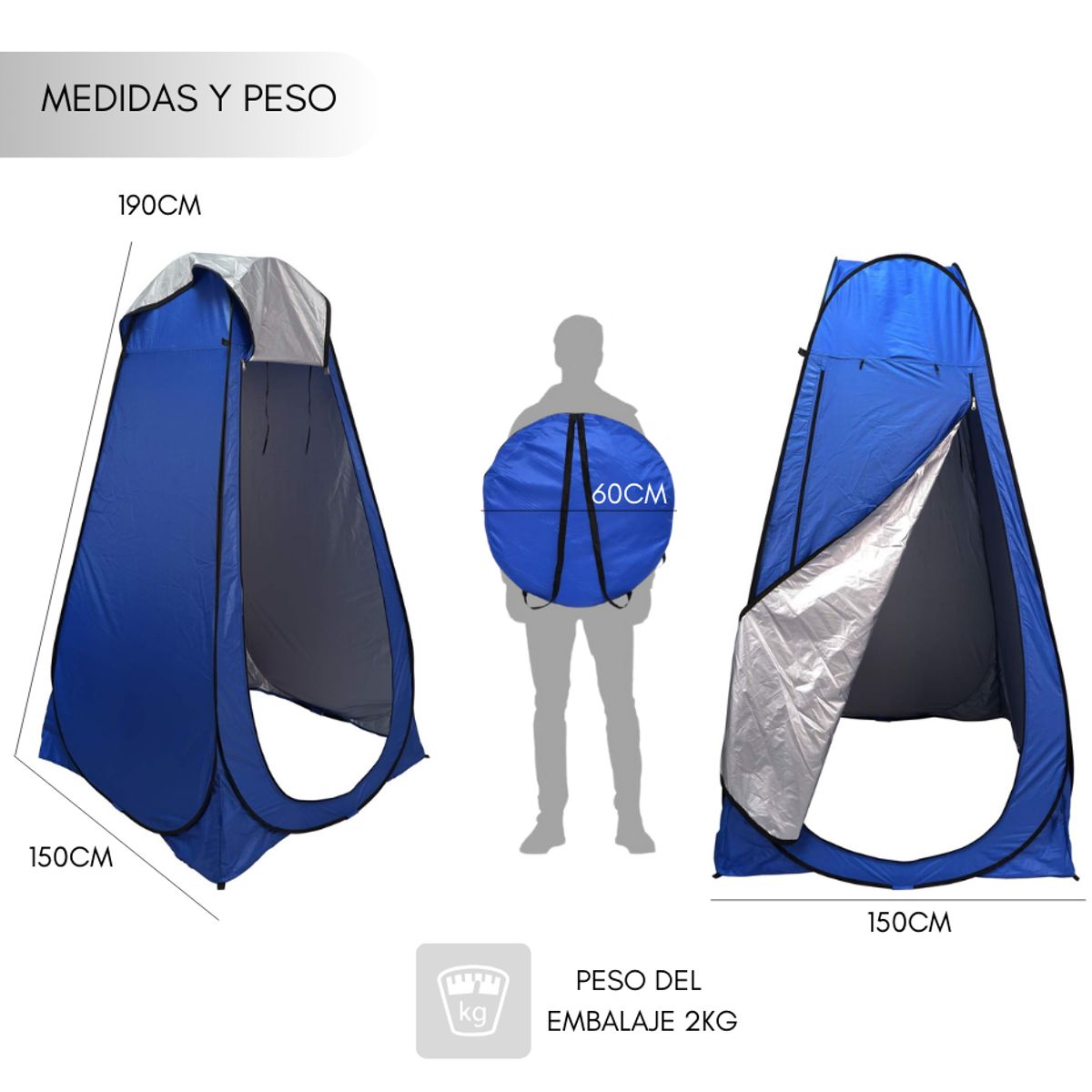 GENERICO - Carpa Caseta Ducha Baño Vestidor 1 P Protección Uv 3 Ventana