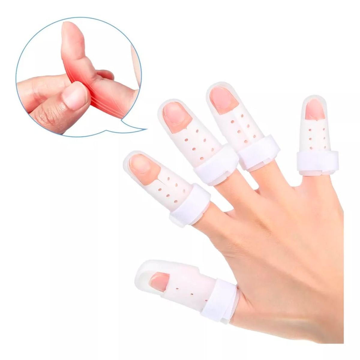 GENERICO - Ferula Inmovilizador Ajustable Para Dedo Artritis Pack 5 Und
