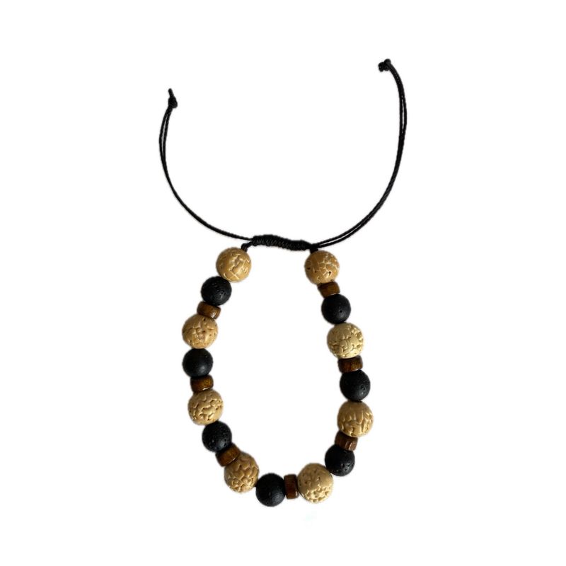 GENERICO - Pulsera cuentas de piedra volcánica y Bodhi Cierre deslizante