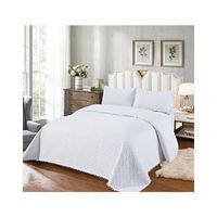 COLCHA QUILT DE VERANO CON POMPONES PLAZA Y MEDIA