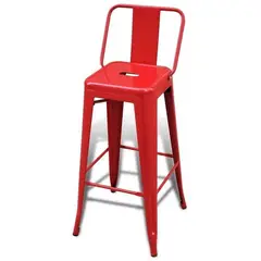 TODODESCUENTO - Pack 4 Pisos Taburetes Tolix, 77 Cm Respaldo Bajo- Rojo