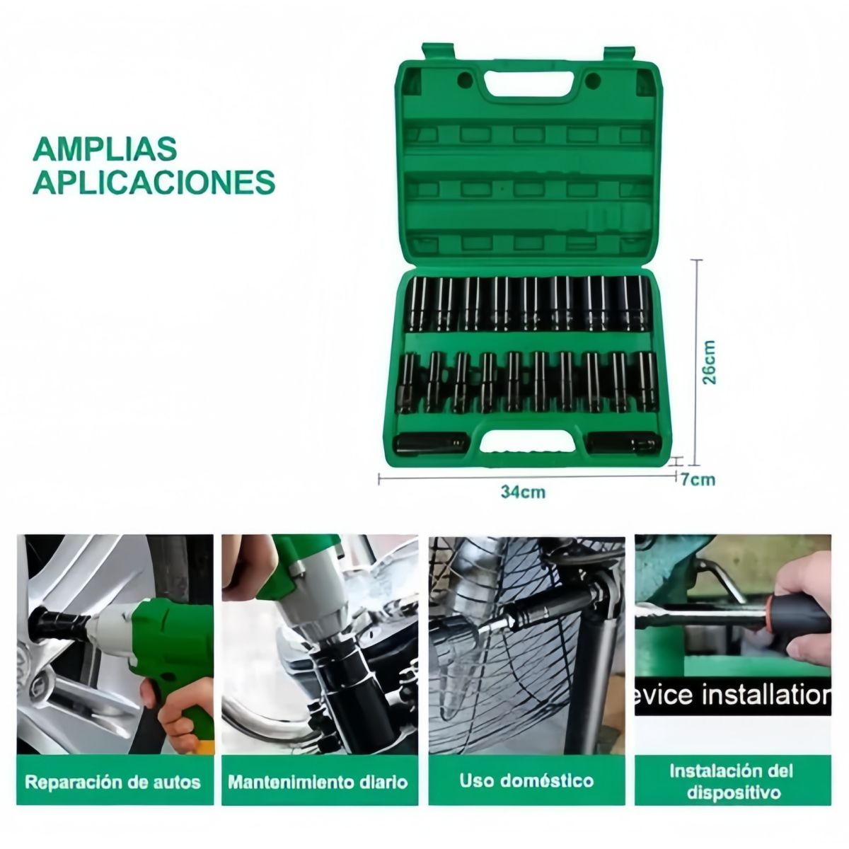 GENERICO - 20 Piezas Juego De Datos Llaves Vaso 12 Mecanica