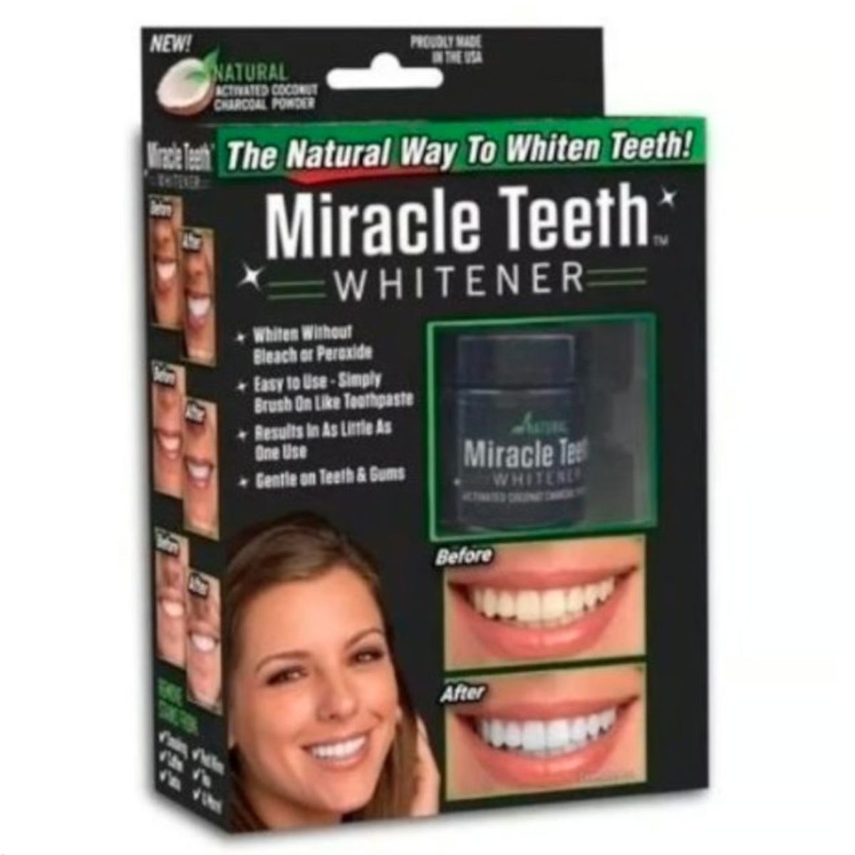 GENERICO - Blanqueador Dental Pasta Natural Carbon Miracle