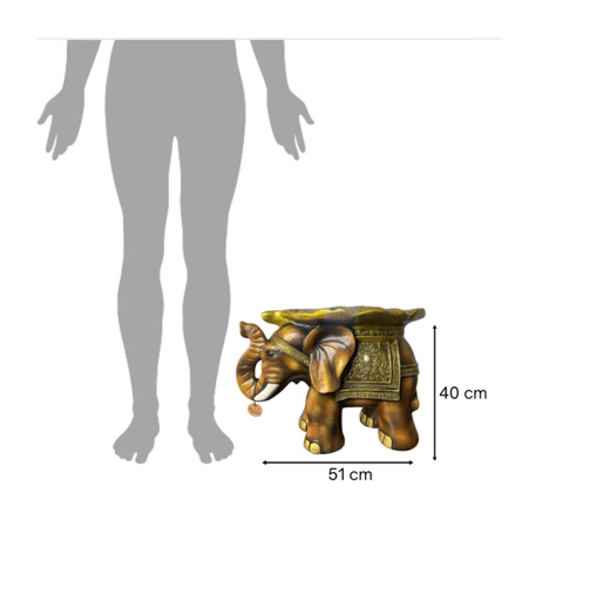 GENERICO - ESTATUA ELEFANTE HOJA XL