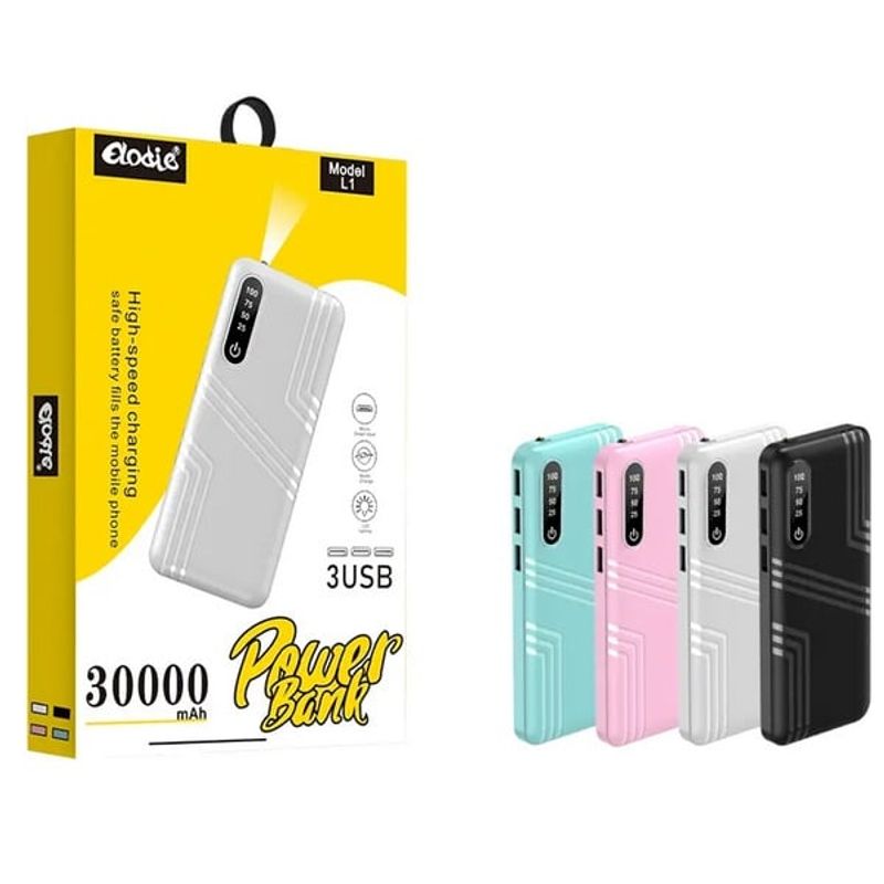 GENERICO - Batería Externa Portátil Carga Rápida Power Bank 30000 Mah