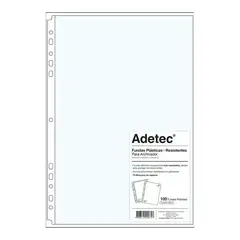 ADETEC - Funda Resistente Para Archivador Oficio Blanco 100 Unidades