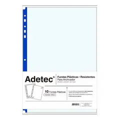 ADETEC - Funda Resistente Para Archivador Oficio Azul 10 Unidades